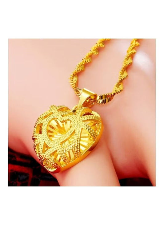 Gold Heart Shape Pendant Necklace